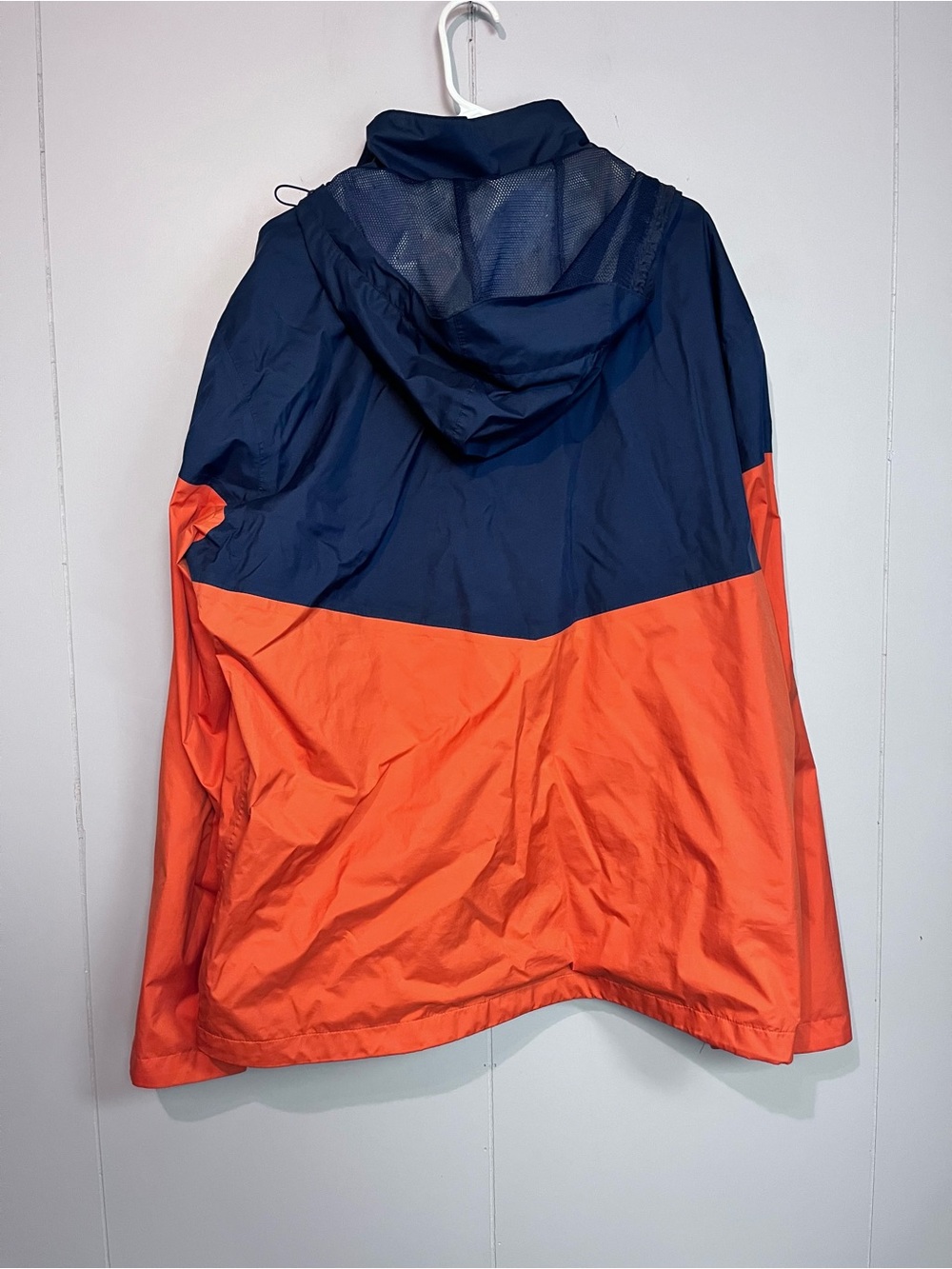 Columbia Men’s XXL Navy & Orange Colorblock Hooded Windbreaker Jacket - Picture 2 of 7